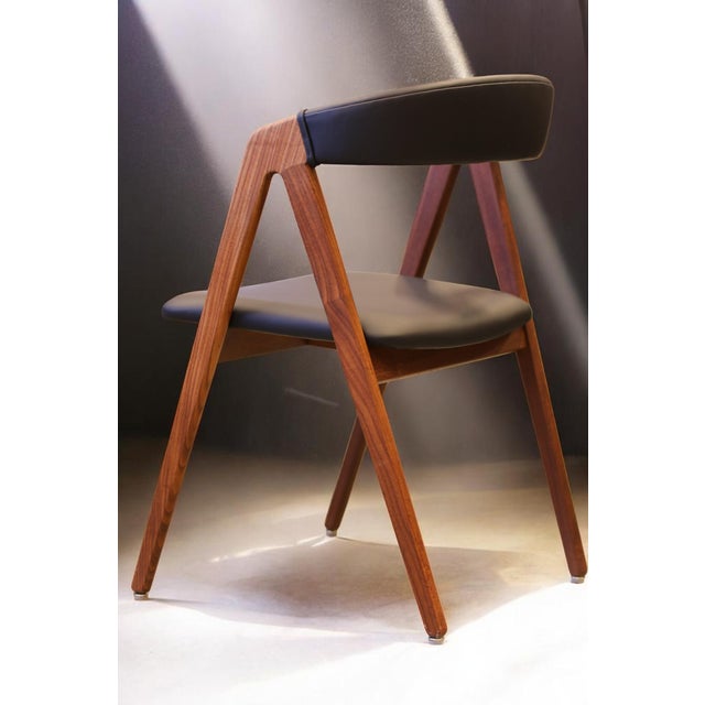 Mid-Century Modern Danish Chair in Teak with Seat and Back in Black Leather, 1960s For Sale - Image 3 of 12