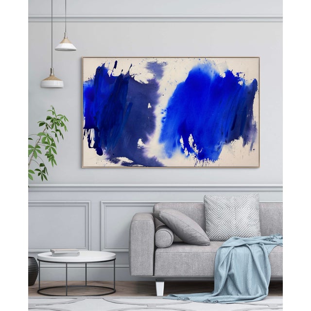 Abstract Contemporary Abstract Acrylics and Ink on Raw Canvas Painting "Where the Sky Falls" by Manuela Karin Knaut For Sale - Image 3 of 5