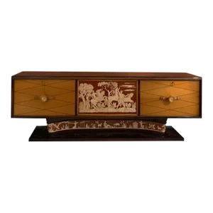 1930s Italian Art Deco Decorated Mahogany Sideboard