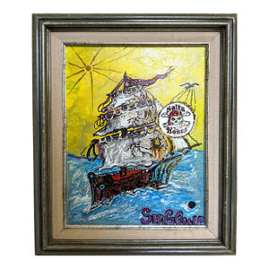 Pirate Ship of Destiny by Serg Graff Acrylic Painting Framed Nautical Art, Coa