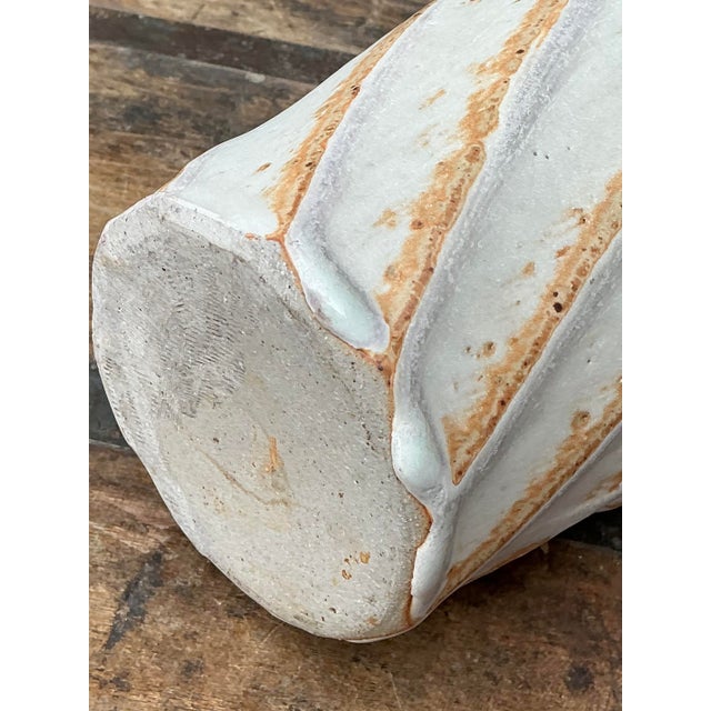 Ceramic Vintage Original Studio Pottery Swirl Vase For Sale - Image 7 of 12