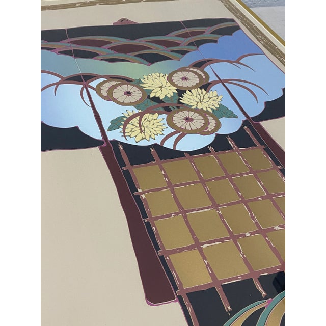Printmaking Materials Melanie Lundquist "Kimono" Original Framed Serigraph C.1990 For Sale - Image 7 of 9