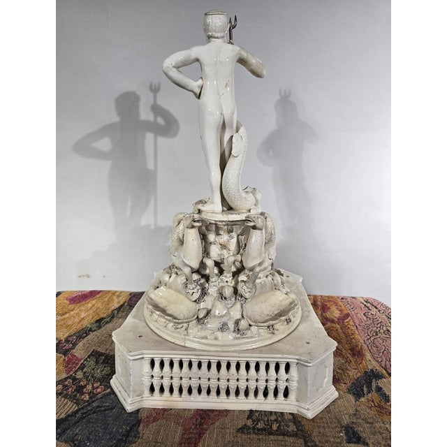 Late 19th Century Italian Ceramic Statue The Triumph of Neptune, 1880s For Sale - Image 10 of 18