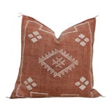 24" Terracotta Star Moroccan Silk Pillow For Sale