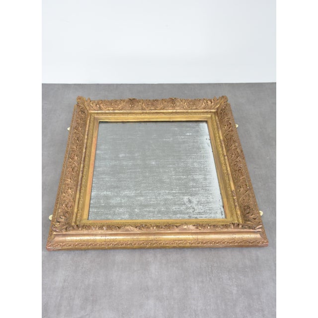 Antique Giltwood Wall Mirror with Foxed Glass, 1870 For Sale - Image 12 of 18