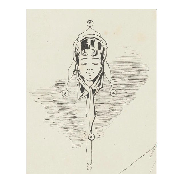 Woman - Original China Ink Drawing - 1876 1876 For Sale