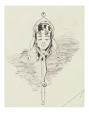 Woman - Original China Ink Drawing - 1876 1876