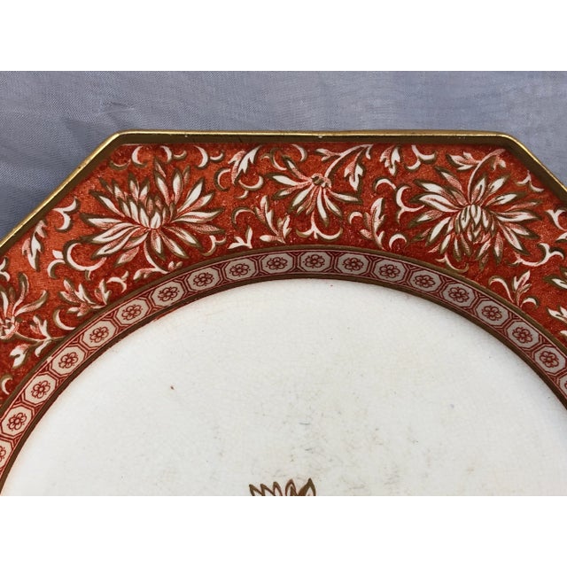 Minton Antique Minton China Hexagonal Decorative Plate For Sale - Image 4 of 13