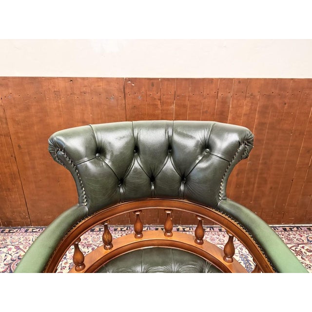 English Chesterfield Office Chair For Sale - Image 5 of 8