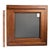 Mid-Century Modern Walnut Deco Wood Square Wall Mirror For Sale - Image 3 of 5