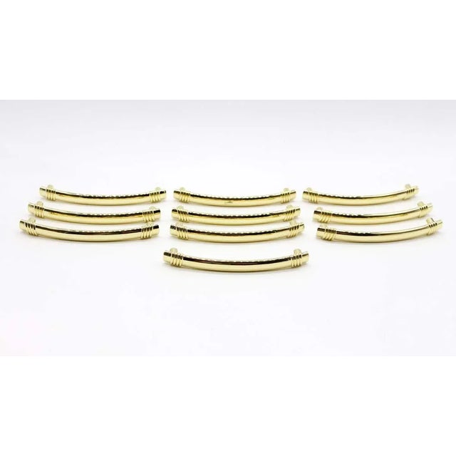 Set of Polished Brass 6 In. Knob Hill Bridge Pulls For Sale - Image 6 of 6