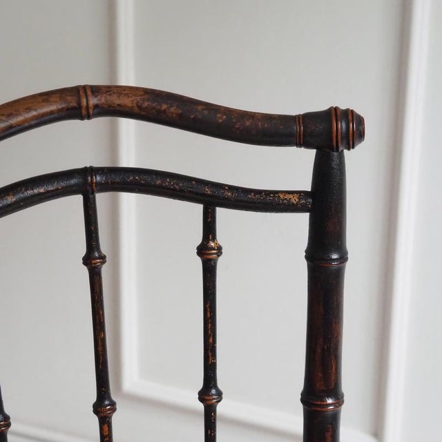 Antique Napoleon III Bamboo Look Chair, 1880 For Sale - Image 5 of 7