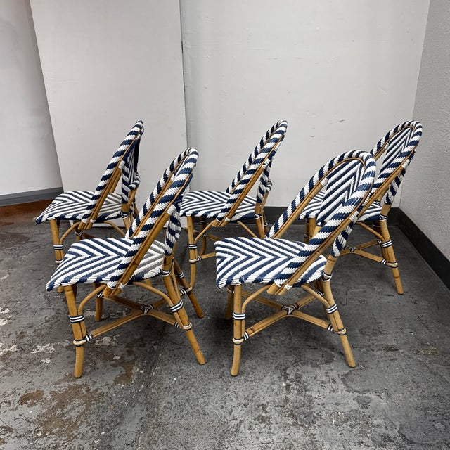 Serena & Lily Serena & Lily Riviera Rattan Dining Side Chairs, Set of Five For Sale - Image 4 of 12