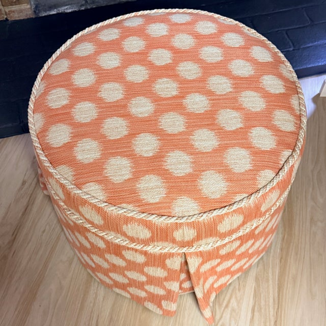 Pink Polka Dot Kellogg Ottoman For Sale In Washington DC - Image 6 of 9