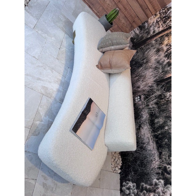 Contemporary Thomas Pheasant Strap Sofa - Cream With Bronze Feet by Baker For Sale - Image 3 of 8