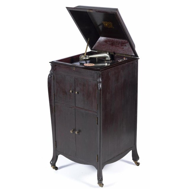 English Art Nouveau Furniture with Gramophone, 20th Century For Sale - Image 5 of 6