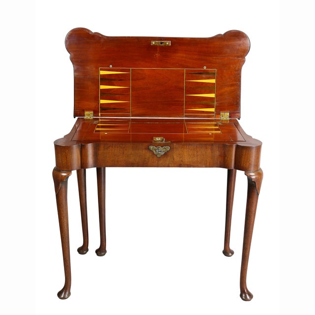 George II Mahogany Triple Top Games Table For Sale - Image 4 of 12
