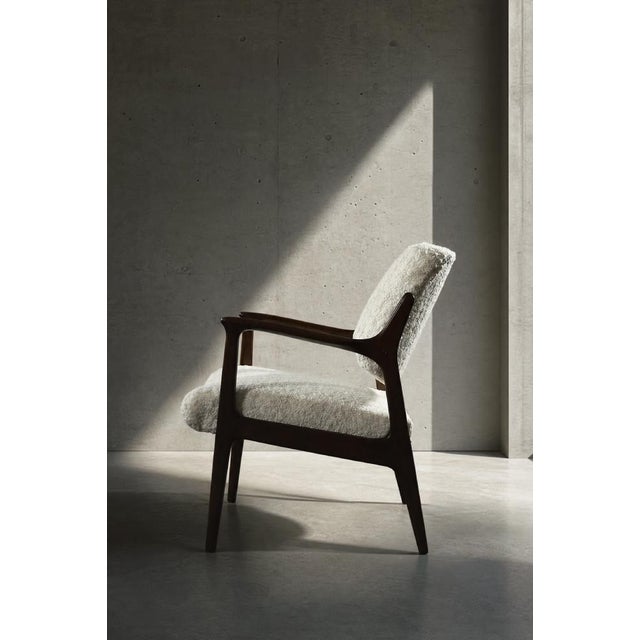 Vintage Scandinavian Teak White Armchair by Inge Andersson for Bröderna Anderssons, 1960s For Sale - Image 14 of 18