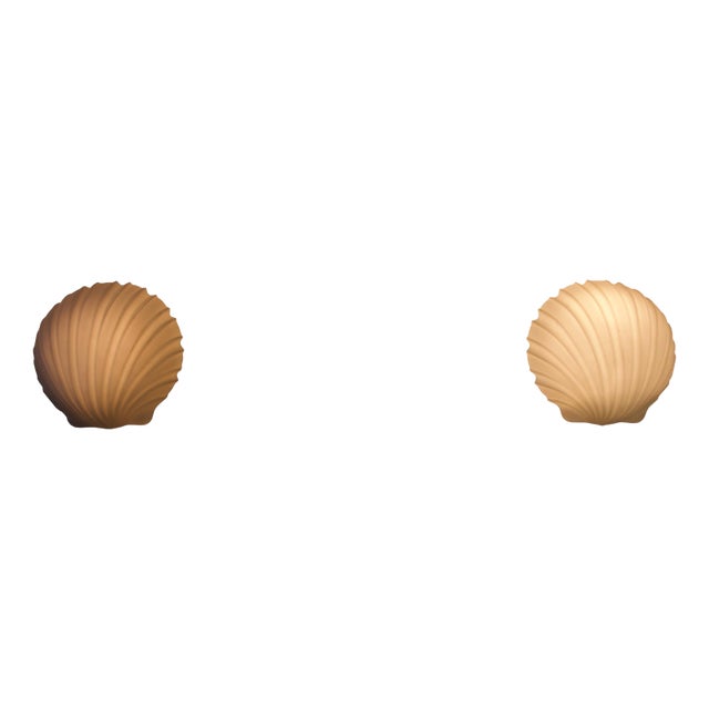 Opaline Glass Shell Wall Lamps from Glashütte Limburg, 1960s, Germany, Set of 2 For Sale