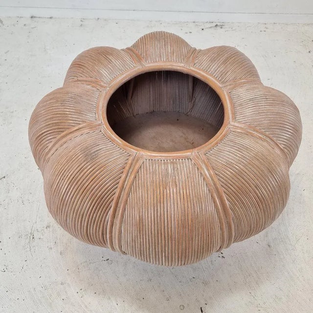 Brown Large Bamboo and Rattan Planter, France, 1970s For Sale - Image 8 of 13