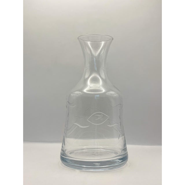 Vintage Clear Etched Glass Carafe For Sale In Jacksonville, FL - Image 6 of 9
