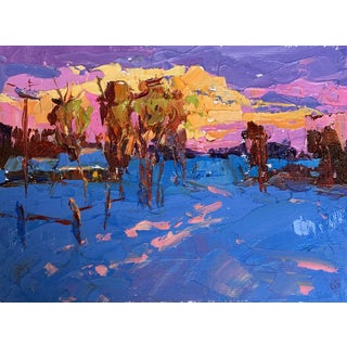 Oil Painting in the Evening in the Cold Oksana Ivanyuk For Sale