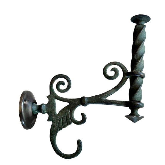 Art Deco Barley Twist Cast Brass Coat/Robe/Towel Hooks Circa 1930 For Sale - Image 3 of 3