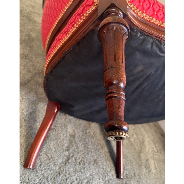 Wood Edwardian Mahogany Barrel Back Conversation Chair, Circa 1900 For Sale - Image 7 of 8