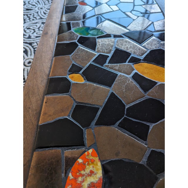 Mid-Century Modern 1960s Mid Century Metallic Tile Walnut Coffee Table For Sale - Image 3 of 10