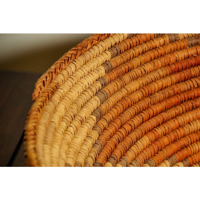 Large American Western Basket Vintage Woven Reed 1950s For Sale - Image 4 of 12