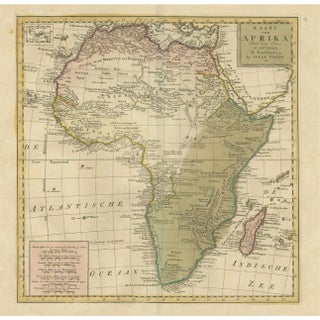 Antique Map of Africa with Original Hand Coloring For Sale