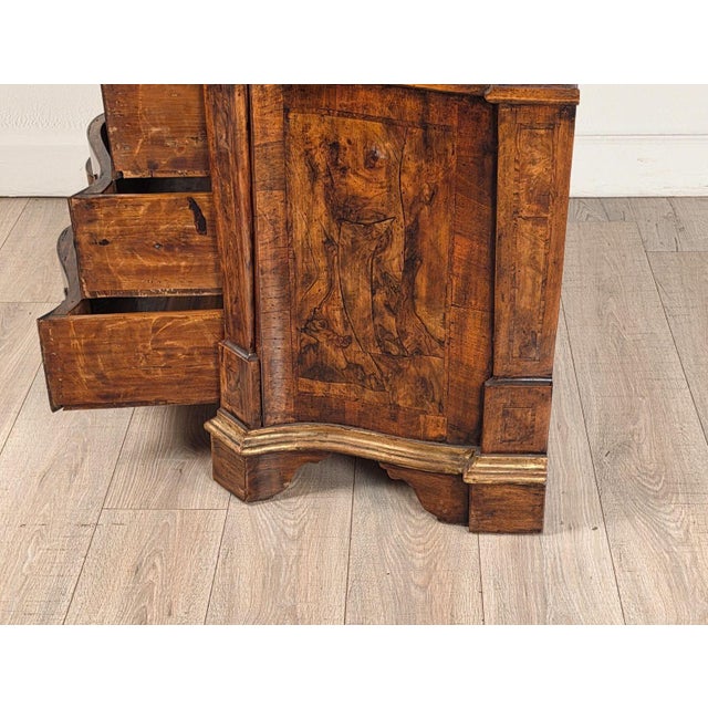 Brown Baroque Style Secretary, Italy Circa 1950 For Sale - Image 8 of 11