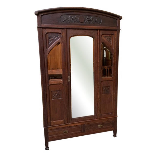 Antique Art Nouveau Wardrobe, 1910 For Sale