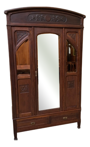 Antique Art Nouveau Wardrobe, 1910