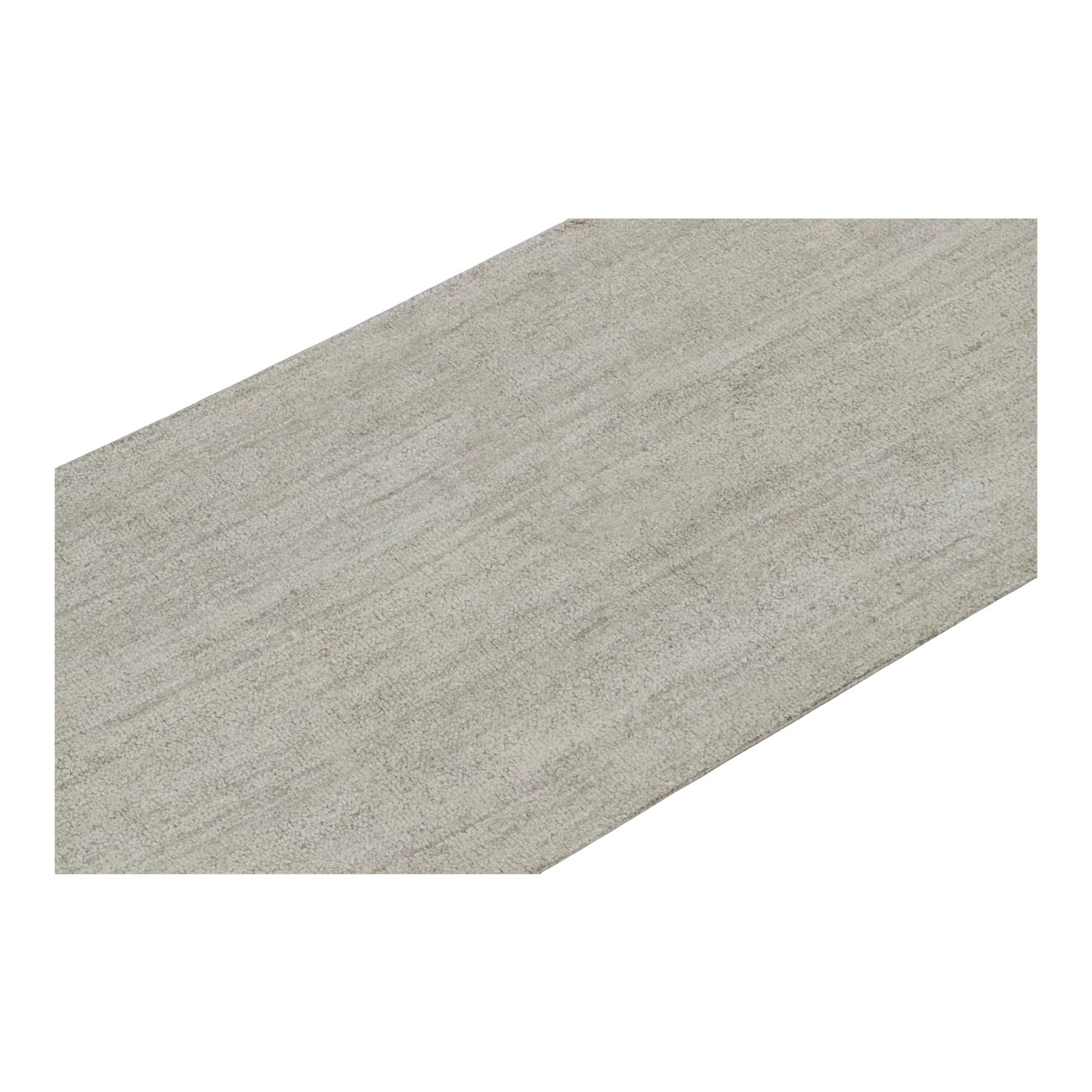 Rug & Kilim’s Contemporary Runner and Textural Rug in Solid Gray Striae ...