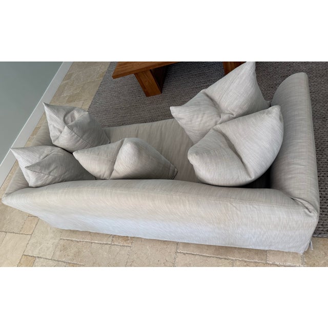 Restoration Hardware Sofa in Perennials Performance Textured Linen Weave -Dove. You can spot clean this fabric with...