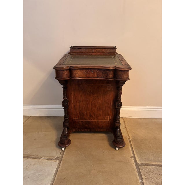 19th Century Antique Victorian Walnut Freestanding Davenport, 1860 For Sale - Image 5 of 13