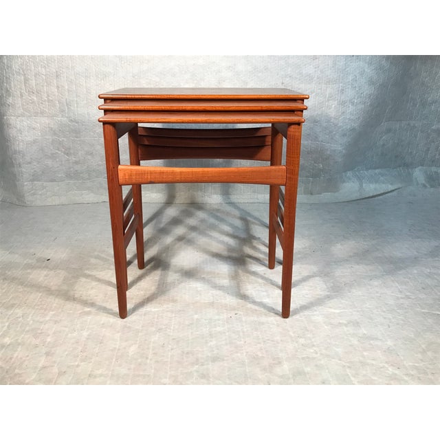 1960s Set of Three Hans Wegner Teak Nesting Tables at-40, 1960 For Sale - Image 5 of 5