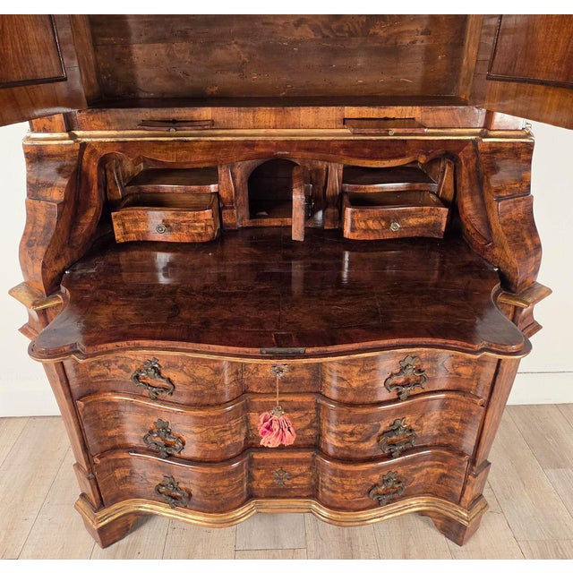 Baroque Style Secretary, Italy Circa 1950 For Sale - Image 4 of 11