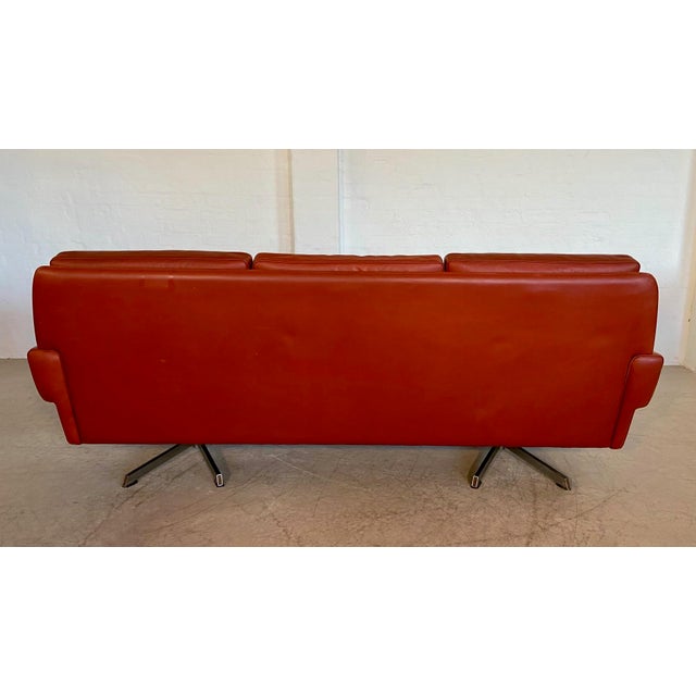 Danish 3-Seater Sofa in Cognac Leather and Chrome by Svend Skipper, 1960s For Sale - Image 16 of 18