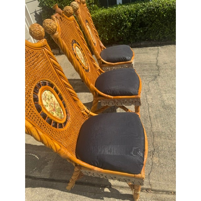 1990s Mackenzie Childs Vivaldi Ajiro Chairs Set of 6 For Sale - Image 11 of 11