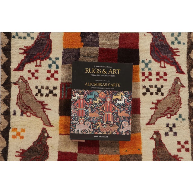 Vintage Persian Gabbeh Rug, Checkerboard and Bird Pictorials - Rug & Kilim For Sale - Image 10 of 10
