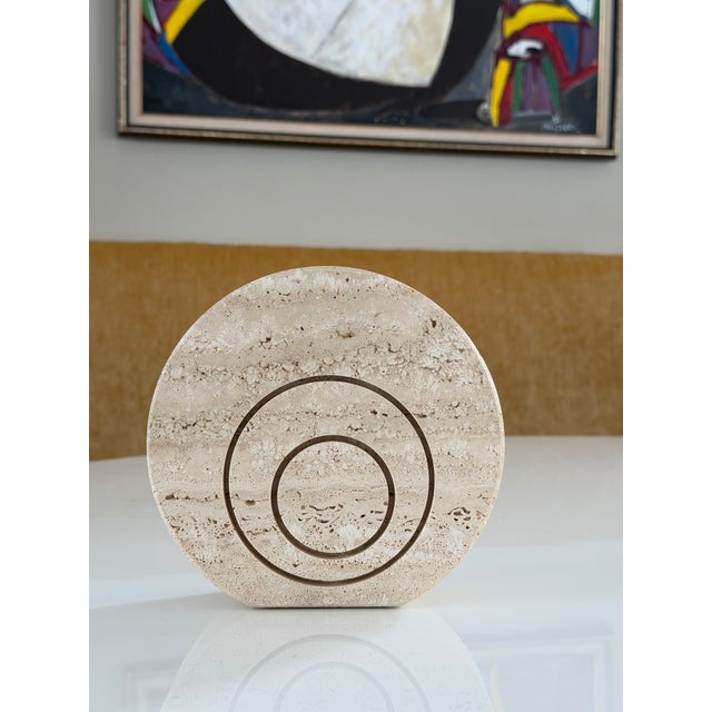 1970s F.lli Fratelli Mannelli Italian Rapolano Travertine Round Vase For Sale In Detroit - Image 6 of 9