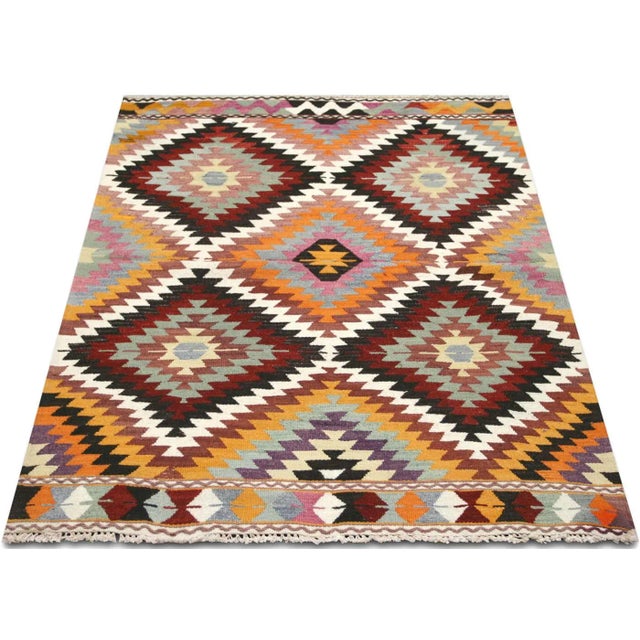 1950s 1950s Turkish Kilim Rug For Sale - Image 5 of 6