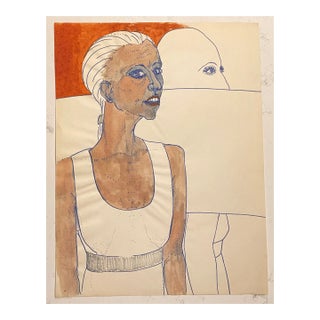 1960s James Bone Watercolor Portrait For Sale