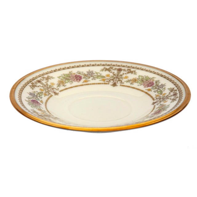 1900 - 1909 1900s Lenox "Castle Garden" Footed Cups & Saucers; Set/12 For Sale - Image 5 of 10
