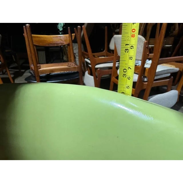 Mid 20th Century Iconic Style Tub Green Vinyl Faux Leather Chair For Sale - Image 13 of 15