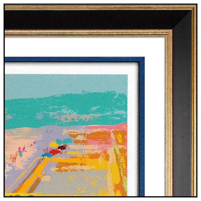 Late 20th Century La Plage À Deauville Modern Red Serigraph LeRoy Neiman For Sale In Minneapolis - Image 6 of 6
