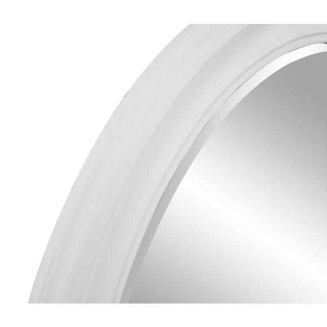 Contemporary George Matte White Round Mirror For Sale - Image 3 of 7