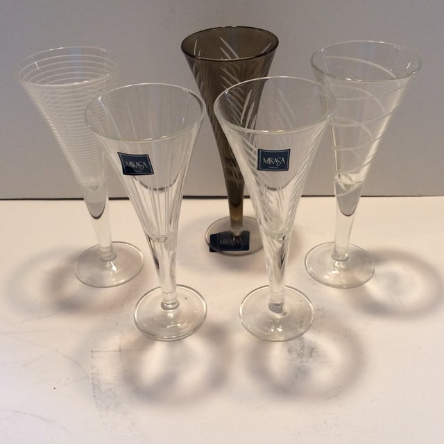 Mikasa Etched Crystal Assorted Cordial Glasses Set of 5 Chairish